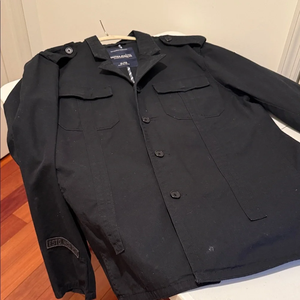 Y2K Men's Jet Black Polished Autumn Fall Patchwork Casual Preppy Minimalist XL